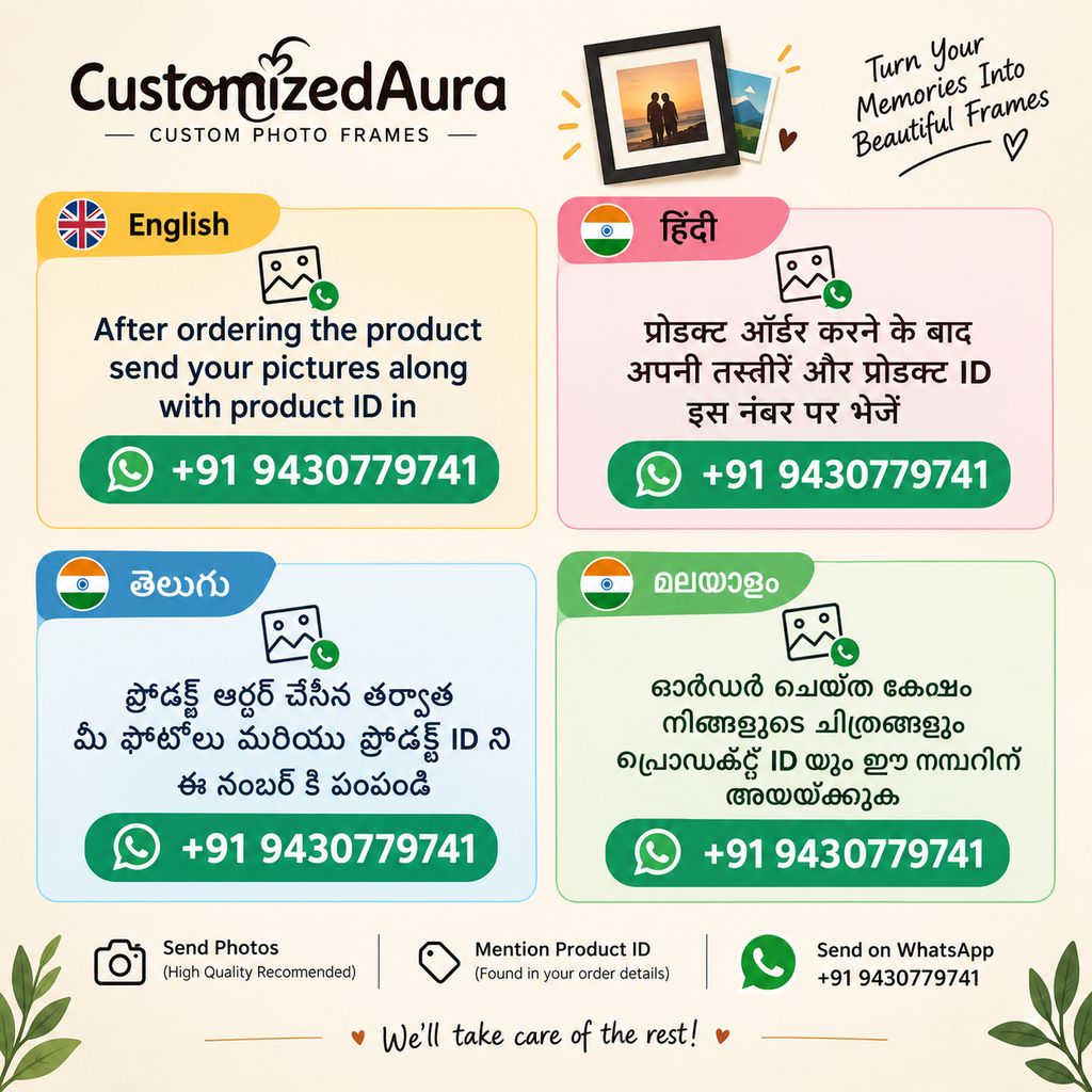 Personalized Birthday Photo Frame 4 – A4 (9×12 Inch) | Send Photos on WhatsApp After Order