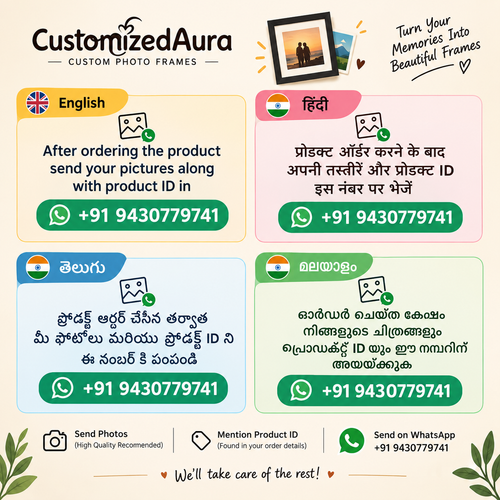 Personalized Birthday Photo Frame 2 – A4 (9×12 Inch) | Photos via WhatsApp After Order