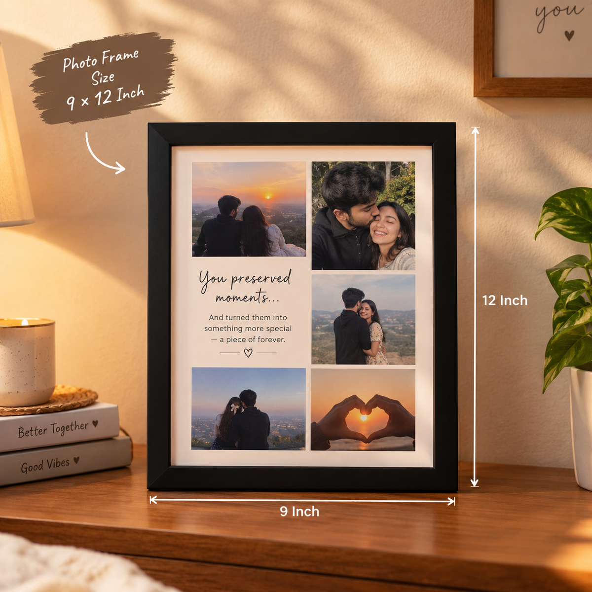 Personalized Birthday Photo Frame 4 – A4 (9×12 Inch) | Send Photos on WhatsApp After Order