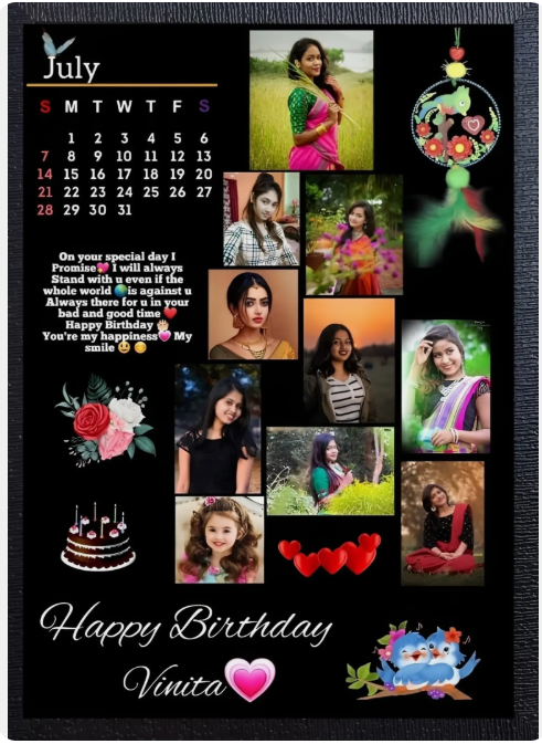 Personalized Birthday Photo Frame – A4 (9×12 Inch)