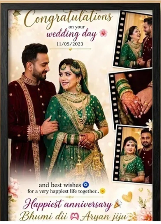 Personalized Anniversary Photo Frame – A4 (9×12 Inch)
