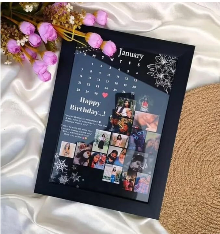 Personalized Birthday Photo Frame 6 – A4 (9×12 Inch) | Send Photos on WhatsApp After Order