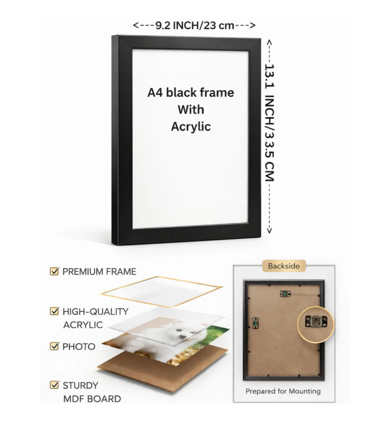 Personalized Birthday Photo Frame – A4 (9×12 Inch)