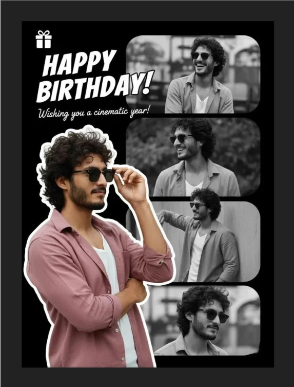 Personalized Birthday Photo Frame 2 – A4 (9×12 Inch) | Photos via WhatsApp After Order